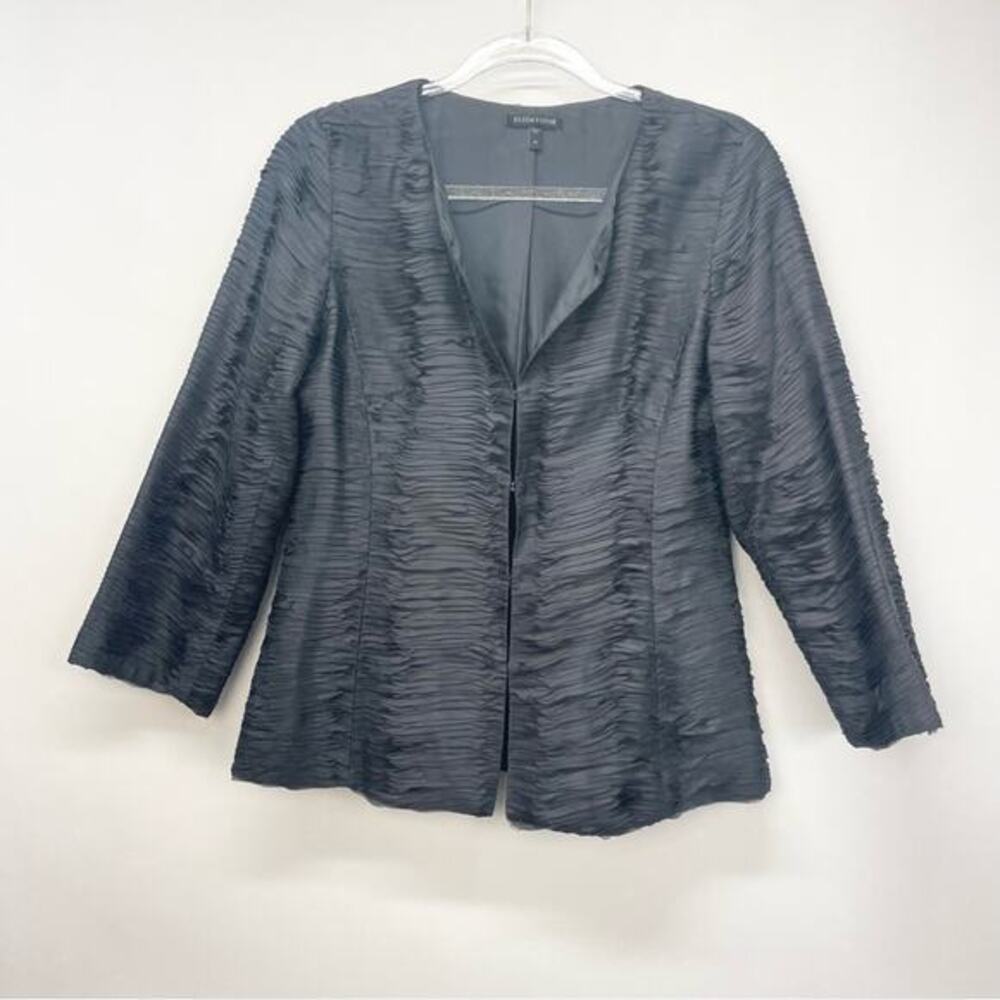 Eileen Fisher Ripple Bindu Silk Jacket Size XS Graphite